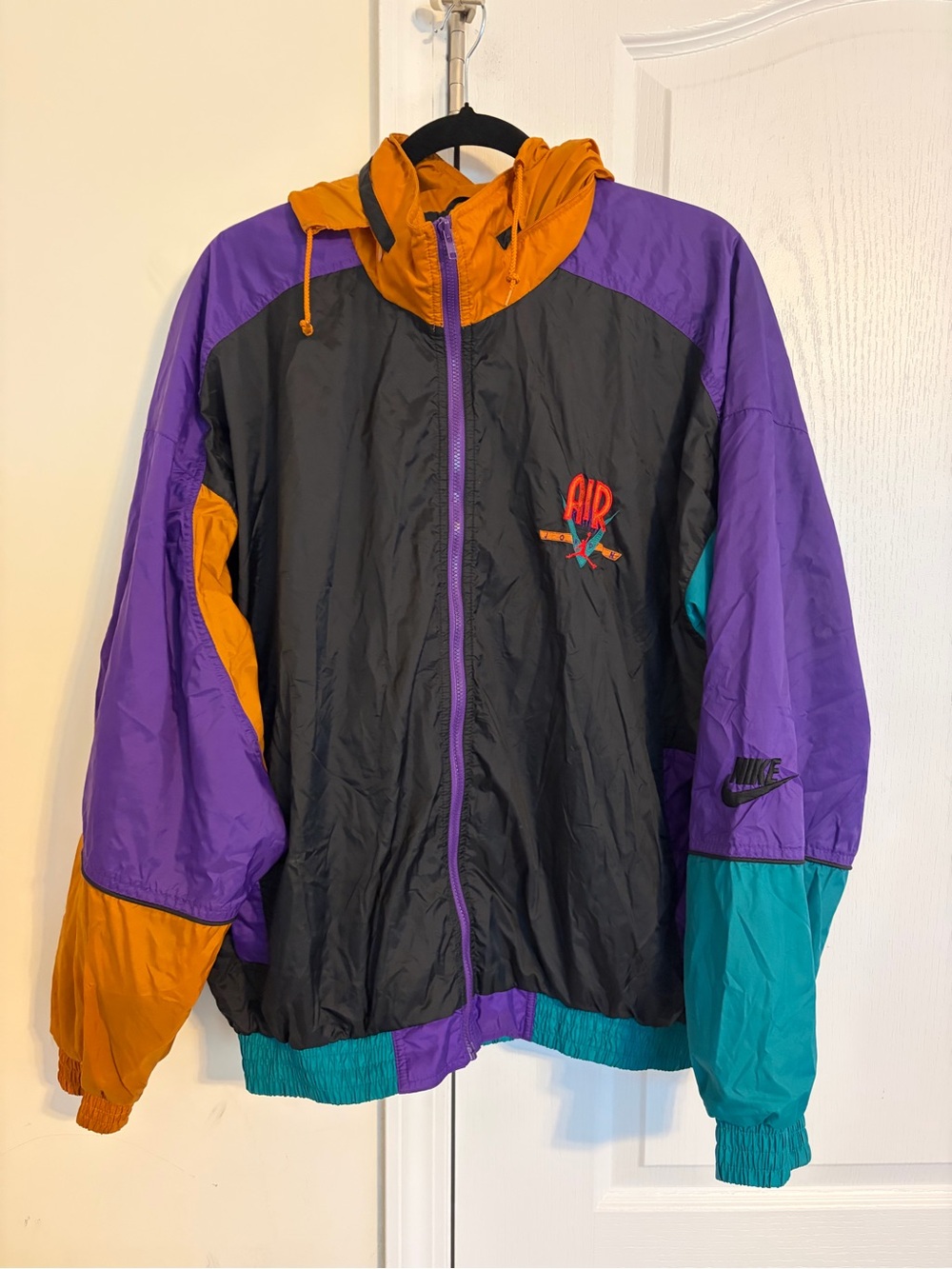 Vintage 90’s Jordan Colorblock Windbreaker Jacket - Purple/Black/Teal/Orange